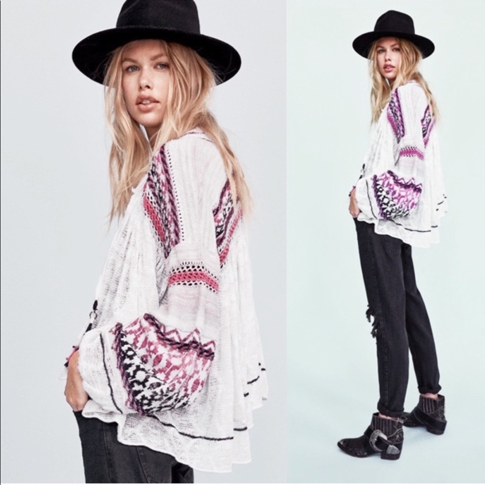 Free People Knit Balloon Sleeve Cardigan